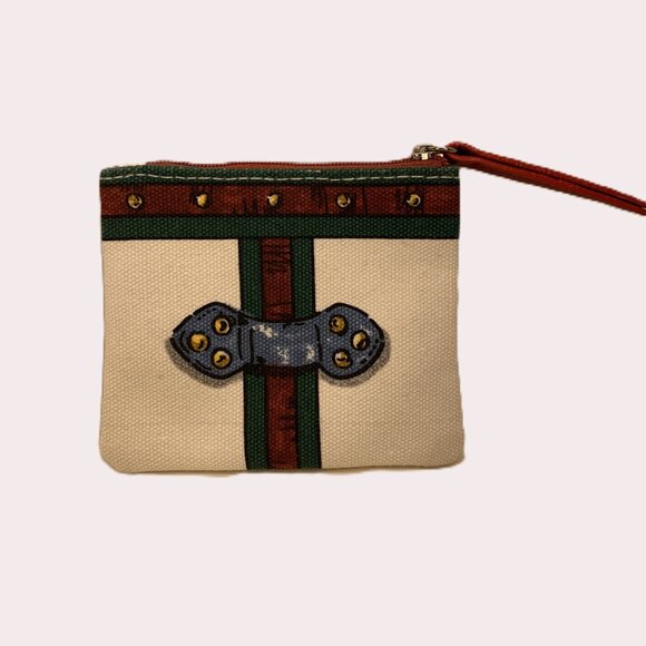 Brighton 'In Love We Trust' Canvas Coin Purse - Picture 2 of 3